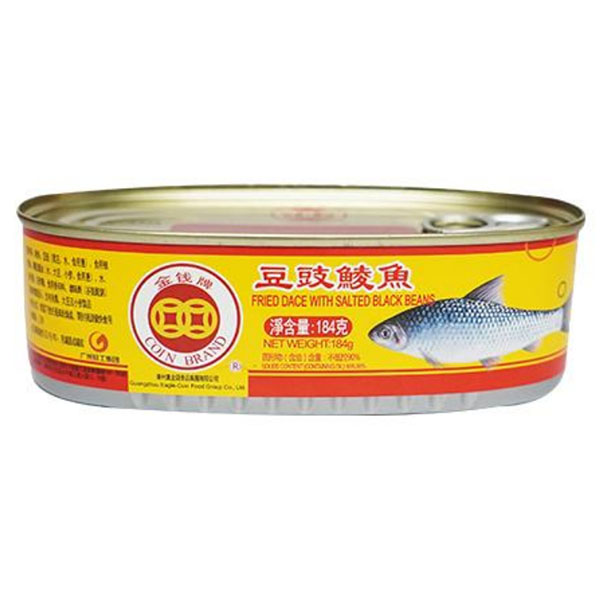CY04 Coin Brand Fried Dace With Salted Black Beans 24*184G-36months